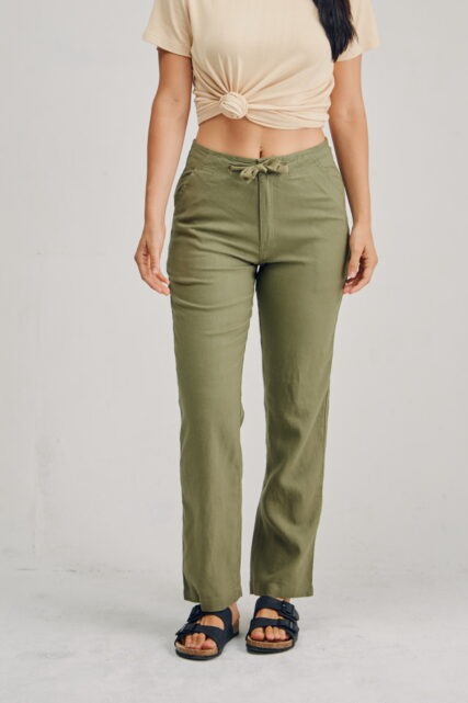 Braintree - Ladies 100% Hemp Drawstring Pants Khaki