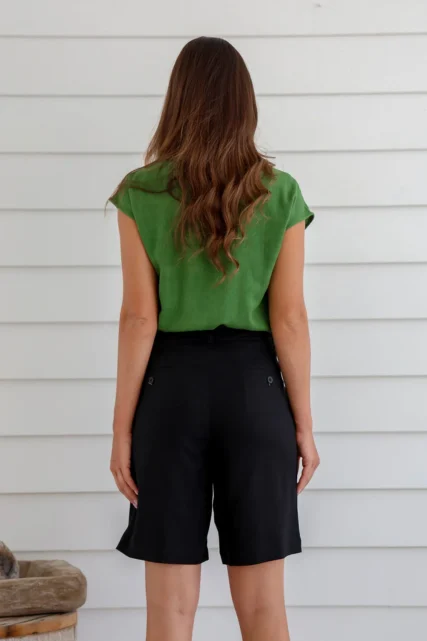 Braintree - Ladies Hemp Rayon Shorts Black - Image 2