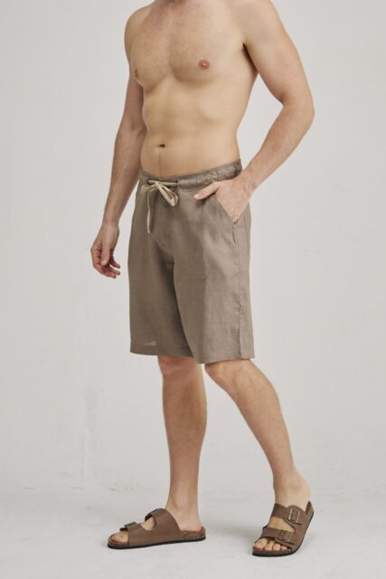 Braintree - Mens 100% Hemp Drawstring Shorts - Brown - Image 2