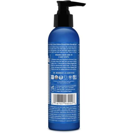 Dr. Bronner's Hair Creme peppermint 177ml rear of bottle