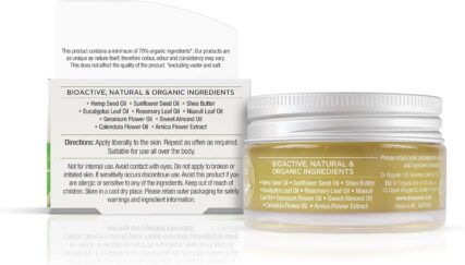 Dr Organic Wonder Balm back of product and box with ingredients