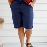 Braintree - Mens 100% Hemp Drawstring Shorts Navy