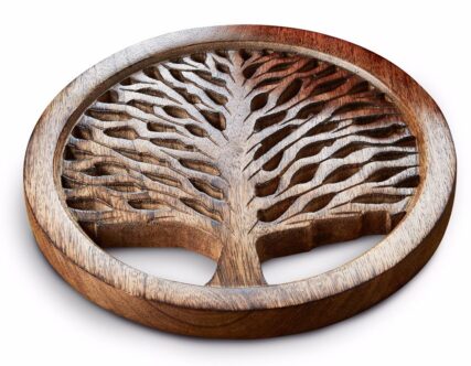 Fair Go Trading - Hand Carved Mango Wood Tree of Life Trivet - Image 4