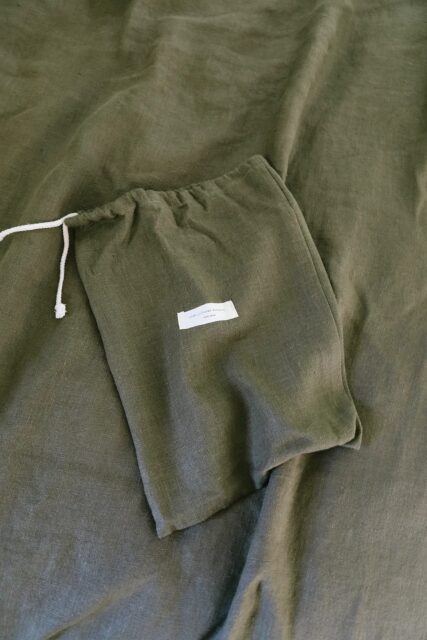 Hemp Clothing Australia - Linen - Double Top Sheet - Olive - Image 2