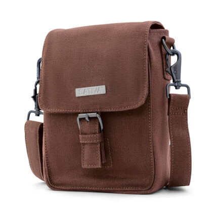 Sativa Eco Gorgeous Jensen Hemp Bag on White Background - Dark Brown