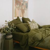 Hemp Clothing Australia - Linen - Double Top Sheet - Olive