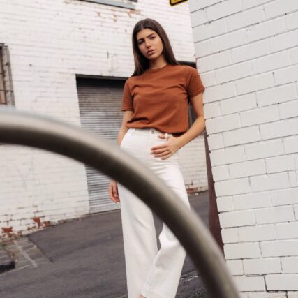 Hemp Clothing Australia - Womens Classic Tee Cinnamon - Image 4