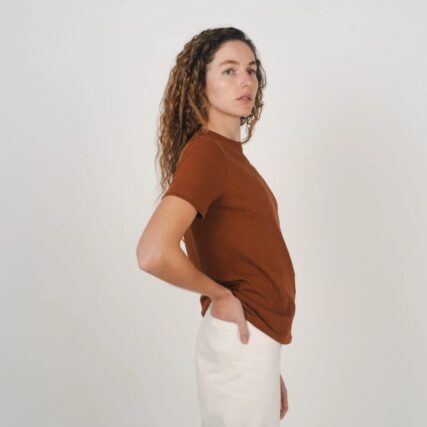 Hemp Clothing Australia - Womens Classic Tee Cinnamon - Image 8