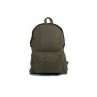 Sativa hemp fold-up backpack bag on white background - Khaki