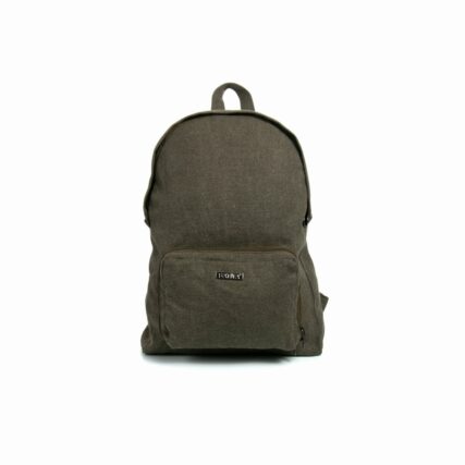 Sativa hemp fold-up backpack bag on white background - Khaki