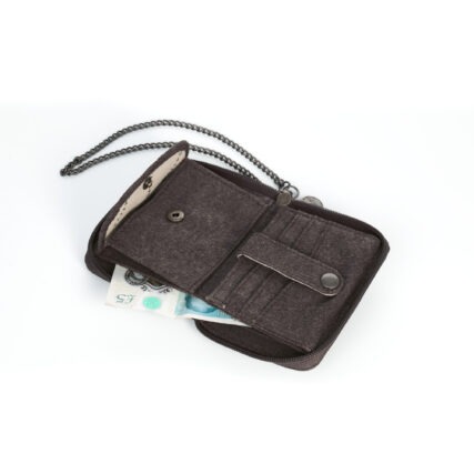 Sativa chain wallet on white background - grey open