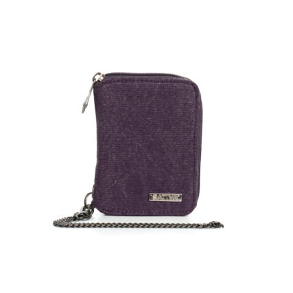 Sativa chain wallet on white background - plum