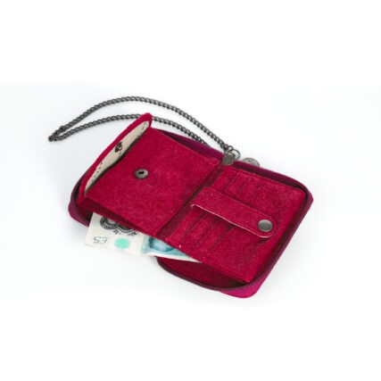 Sativa chain wallet on white background - red open