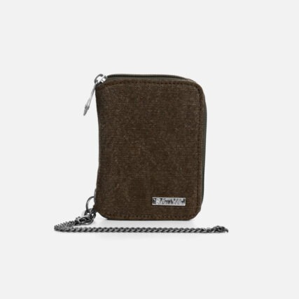 Sativa chain wallet on white background - Dark Brown