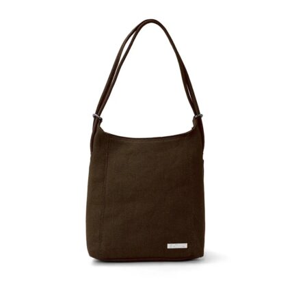 Sativa Hemp small handbag & Backpack on white background - Dark Brown