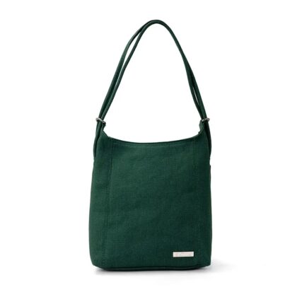 Sativa Hemp small handbag & Backpack on white background - Dark Green