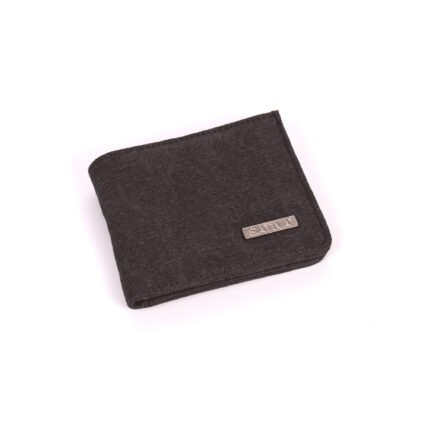 Sativa Slim hemp flat wallet on white background - Grey
