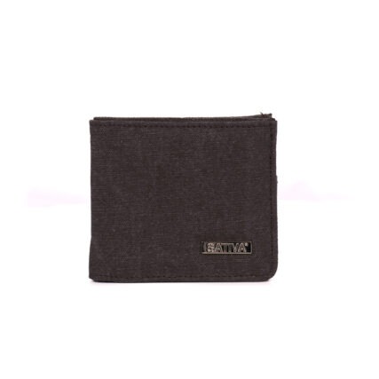 Sativa Slim hemp flat wallet on white background - grey colour