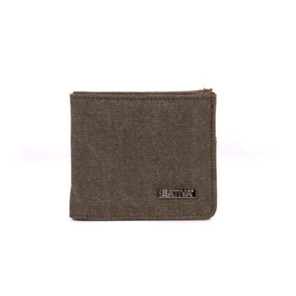 Sativa Slim hemp flat wallet on white background - Khaki