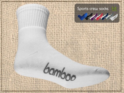 Bamboo Textiles - Sport Crew Socks White/Purple - Image 2