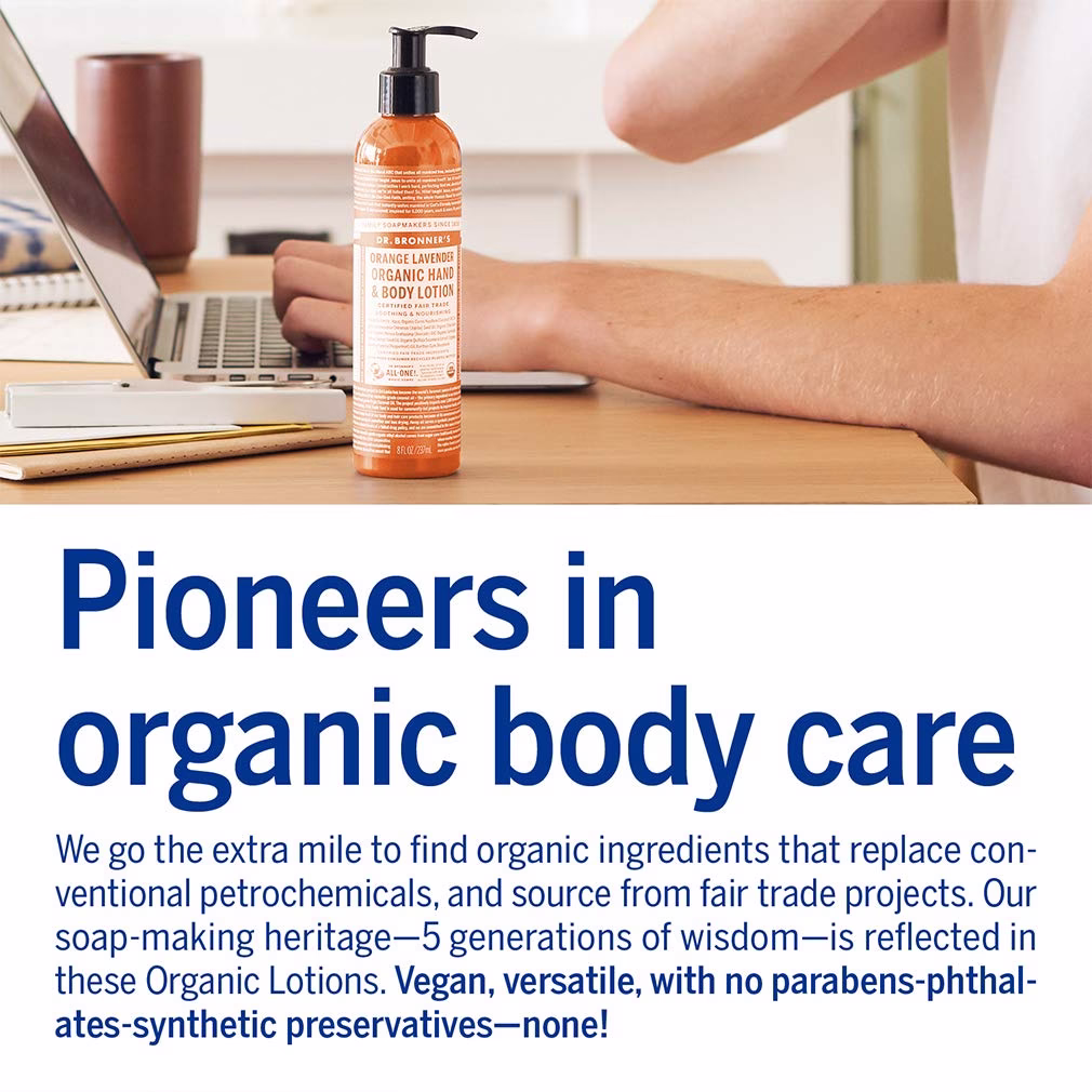 Dr. Bronner's Organic Hand & Body Lotion Orange Lavender 237ml
