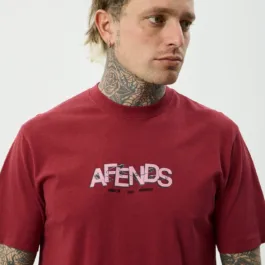 Afends - Safety Retro Tee Washed Burgundy