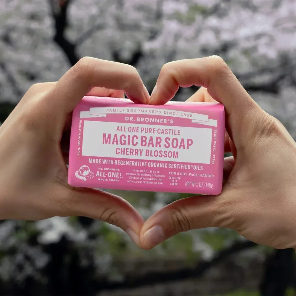 Dr. Bronner's Cherry Blossom Pure Castile Bar Soap - Image 3