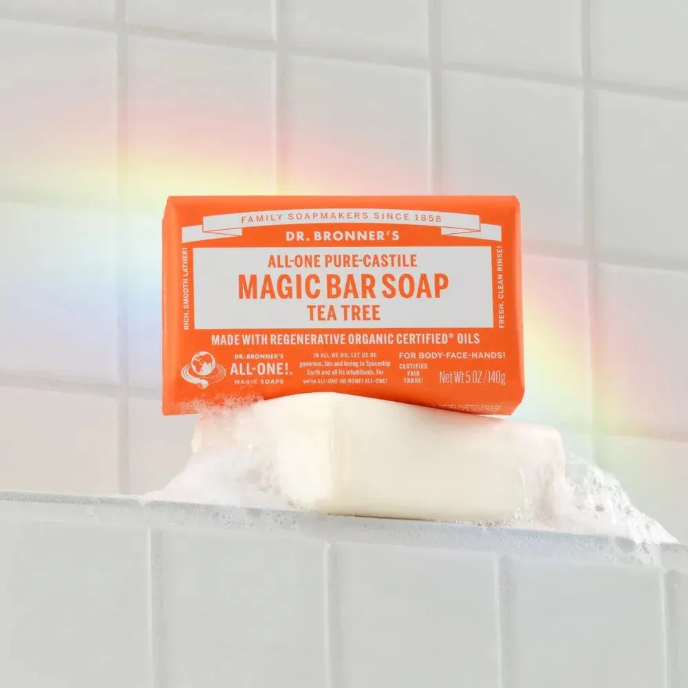 Dr. Bronner's Tea Tree Pure Castile Bar Soap - Image 3