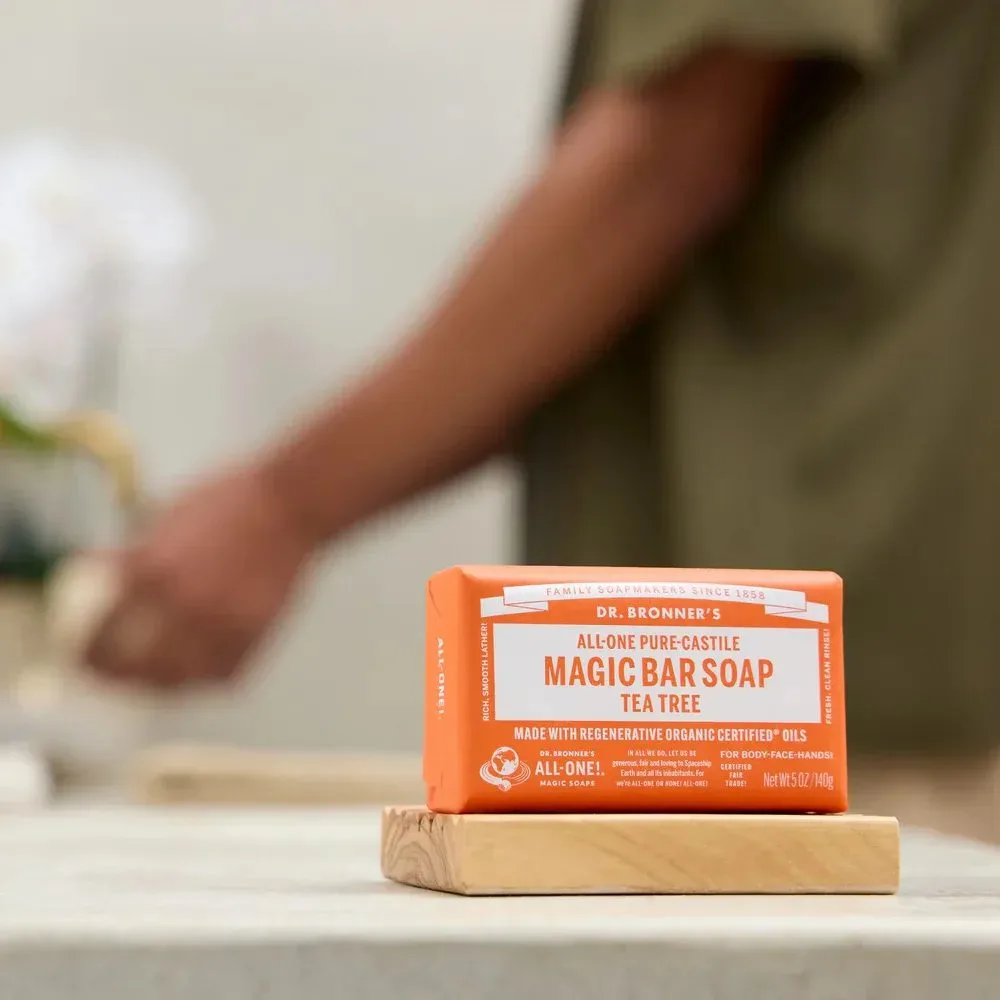 Dr. Bronner's Tea Tree Pure Castile Bar Soap - Image 2