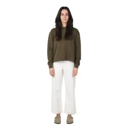 Hemp Clothing Australia - Womens Round Neck Sweater Olive