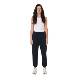 Women’s Hemp track pants in navy brushed fleece front product view