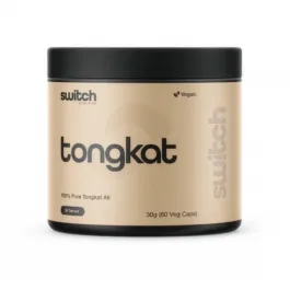 Switch Nutrition Tongkat Ali capsules front packaging with natural non-toxic herbal supplement branding