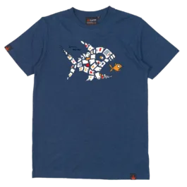 THTC - Plastic Fish Premium Hemp T-Shirt Ocean Blue
