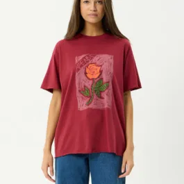 Afends - Single N Thorny Oversized Tee Burgundy