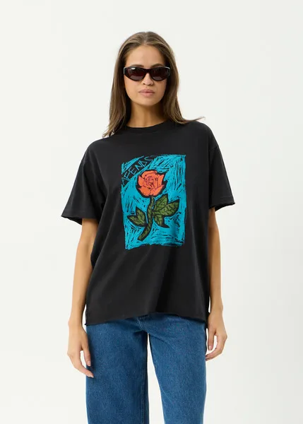 Afends - Single N Thorny Oversized Tee Stone Black