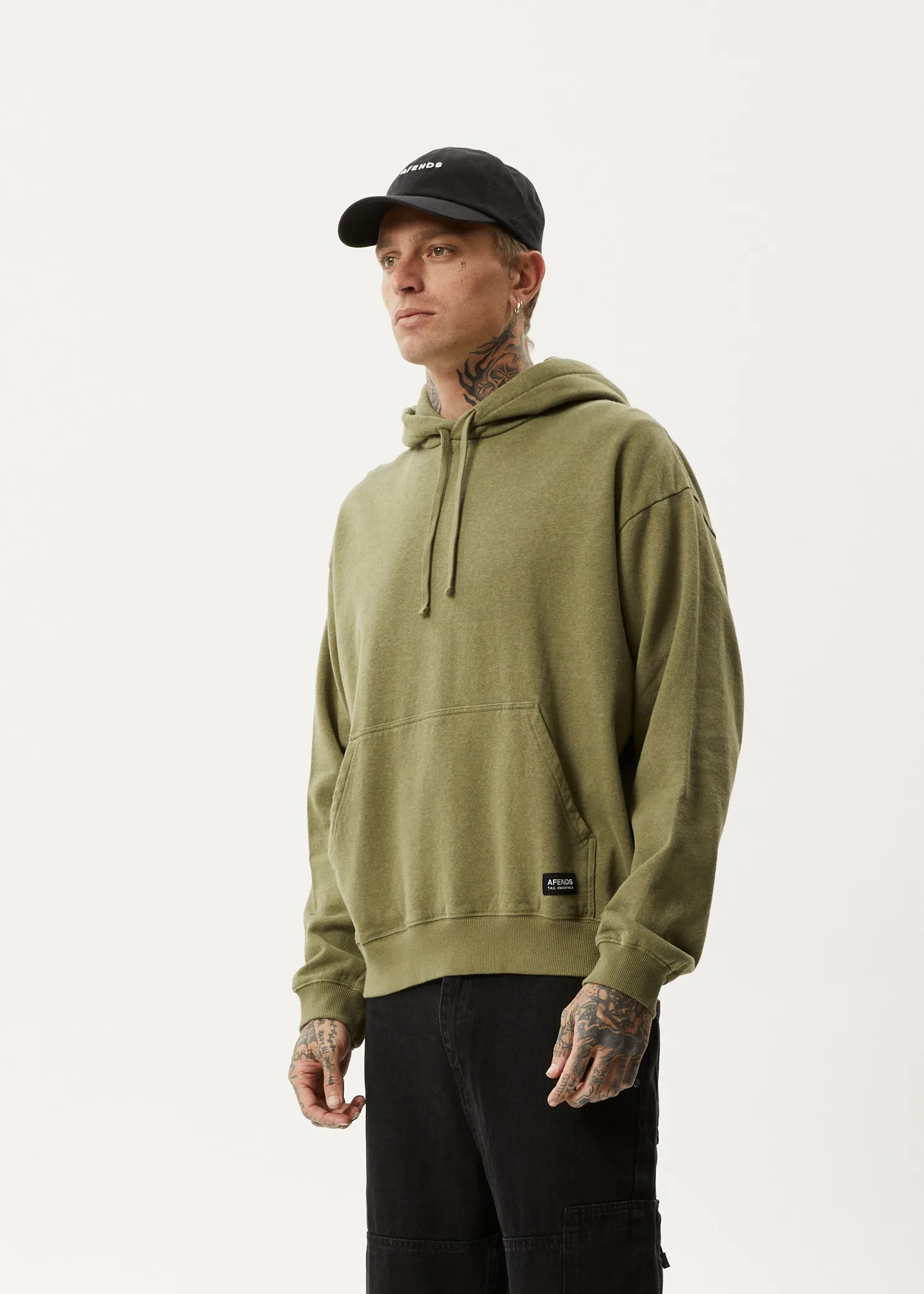 Afends - All Day Hemp Pull On Hood Military - Image 2