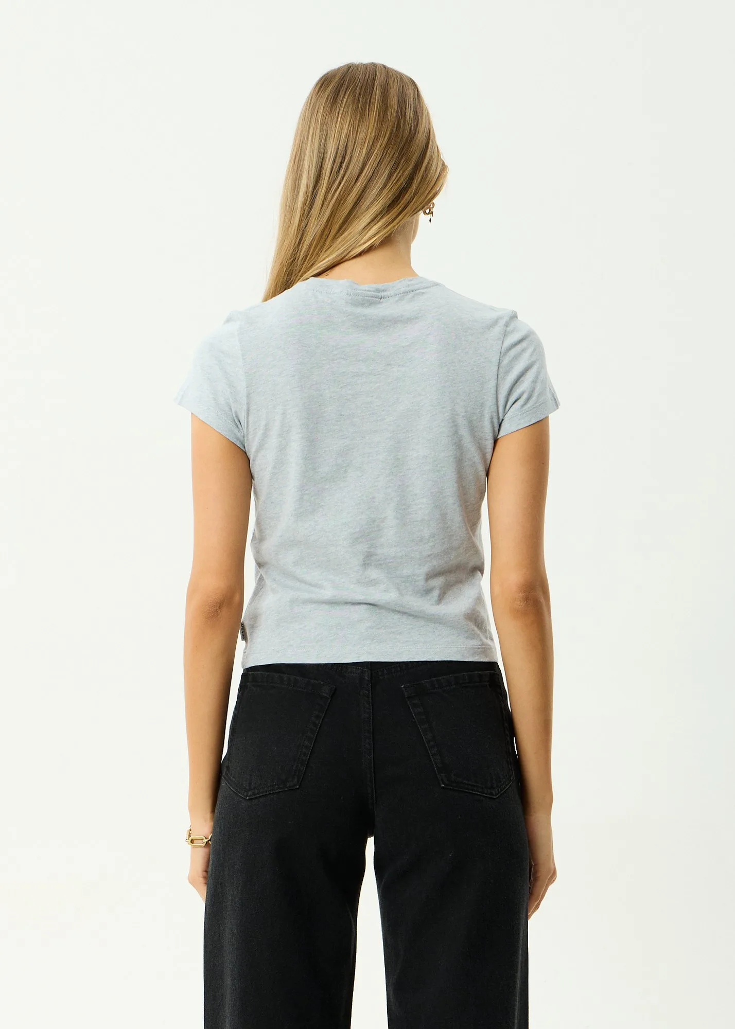 Afends - Carmen Baby Tee Shadow Grey Marle - Image 5