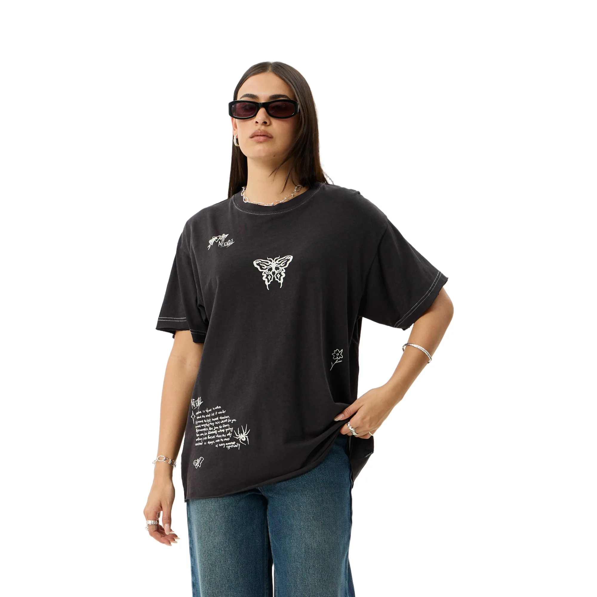 Afends - Rise Oversized Tee Stone Black