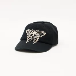 Afends Rise Panelled Cap Black recycled cotton
