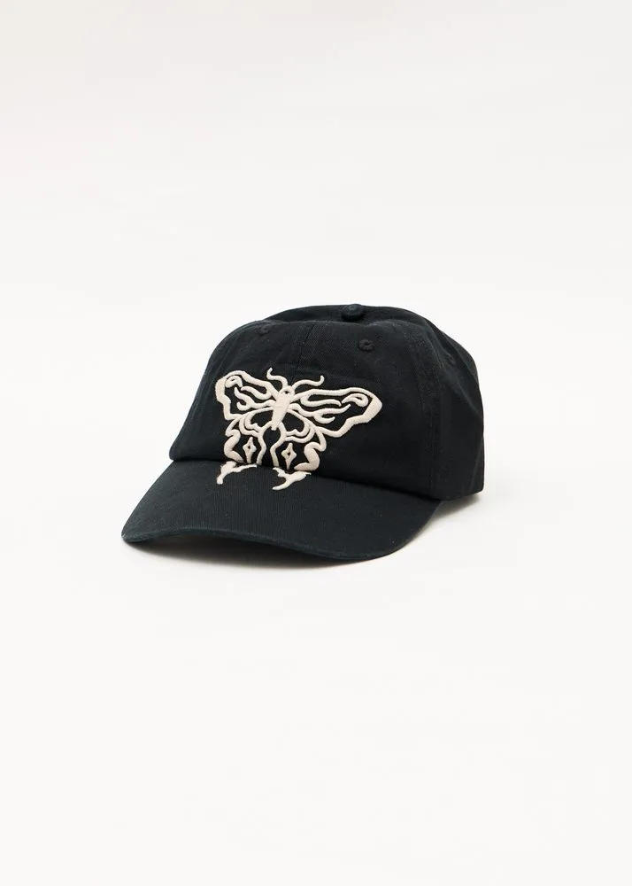 Afends Rise Panelled Cap Black recycled cotton