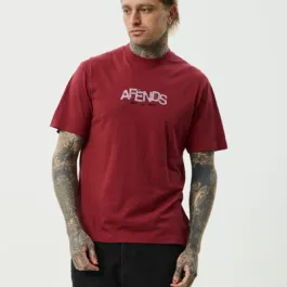 Afends - Safety Retro Tee Washed Burgundy