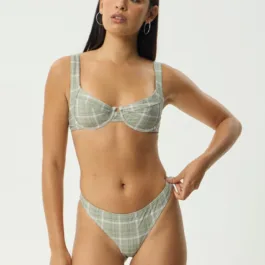 Afends Scout Bikini Bottom Olive Check