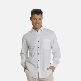 Braintree - Mens Premium Hemp Rayon Long Sleeve Shirt White