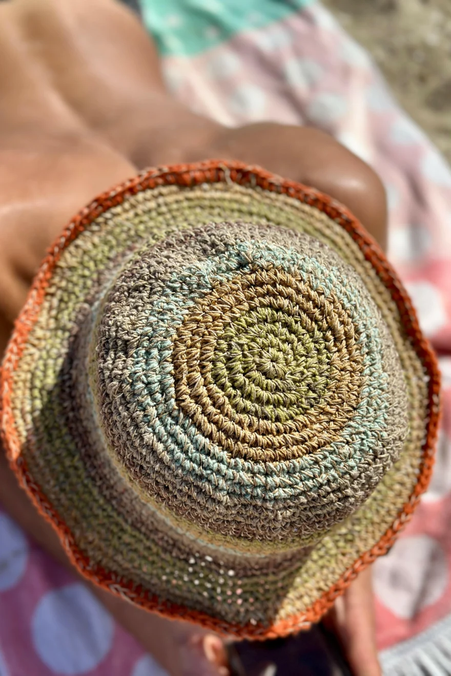 Spicysols - Crochet Hemp Hat Golden Hour