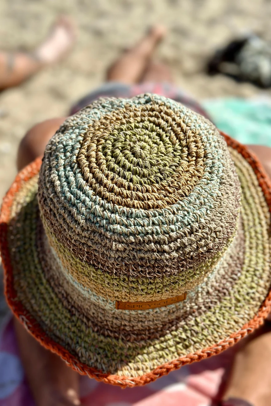 Spicysols - Crochet Hemp Hat Golden Hour