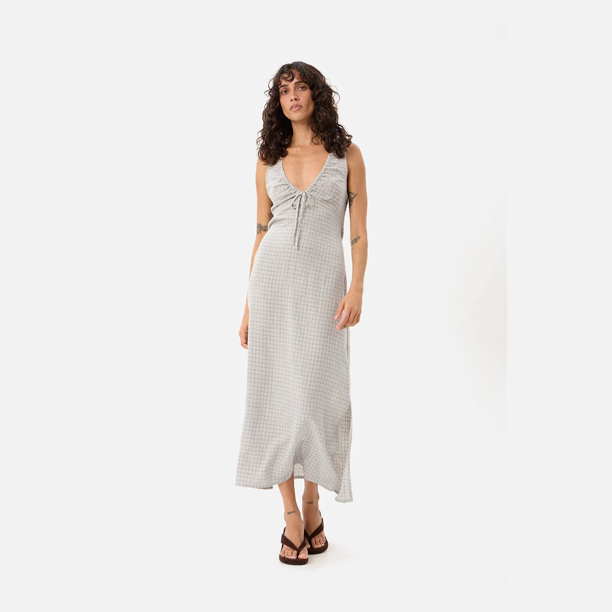 Afends Izzy Maxi Dress in Silver Birch