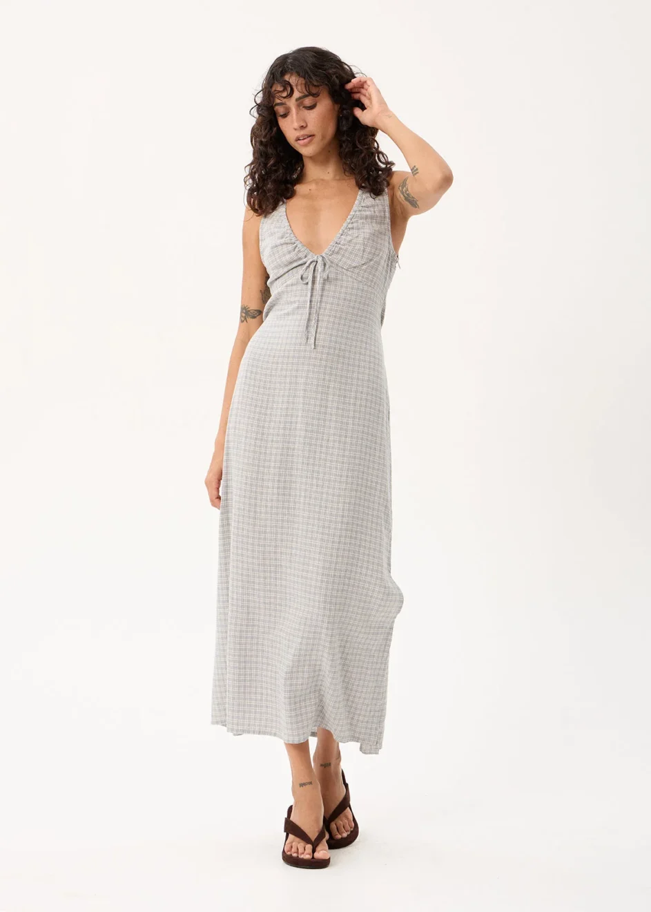 Afends Izzy Maxi Dress in Silver Birch