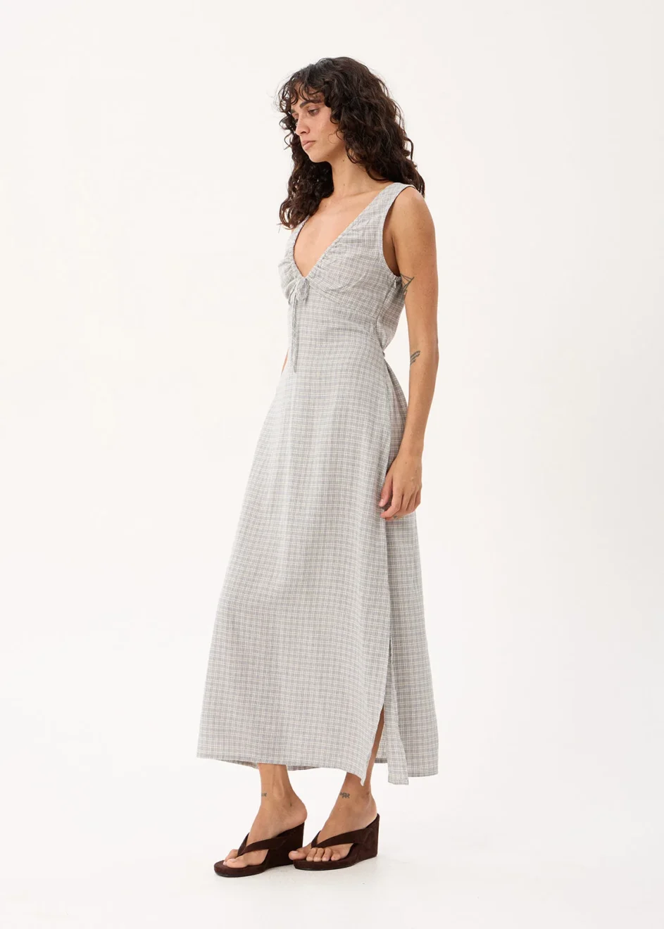 Afends Izzy Maxi Dress in Silver Birch