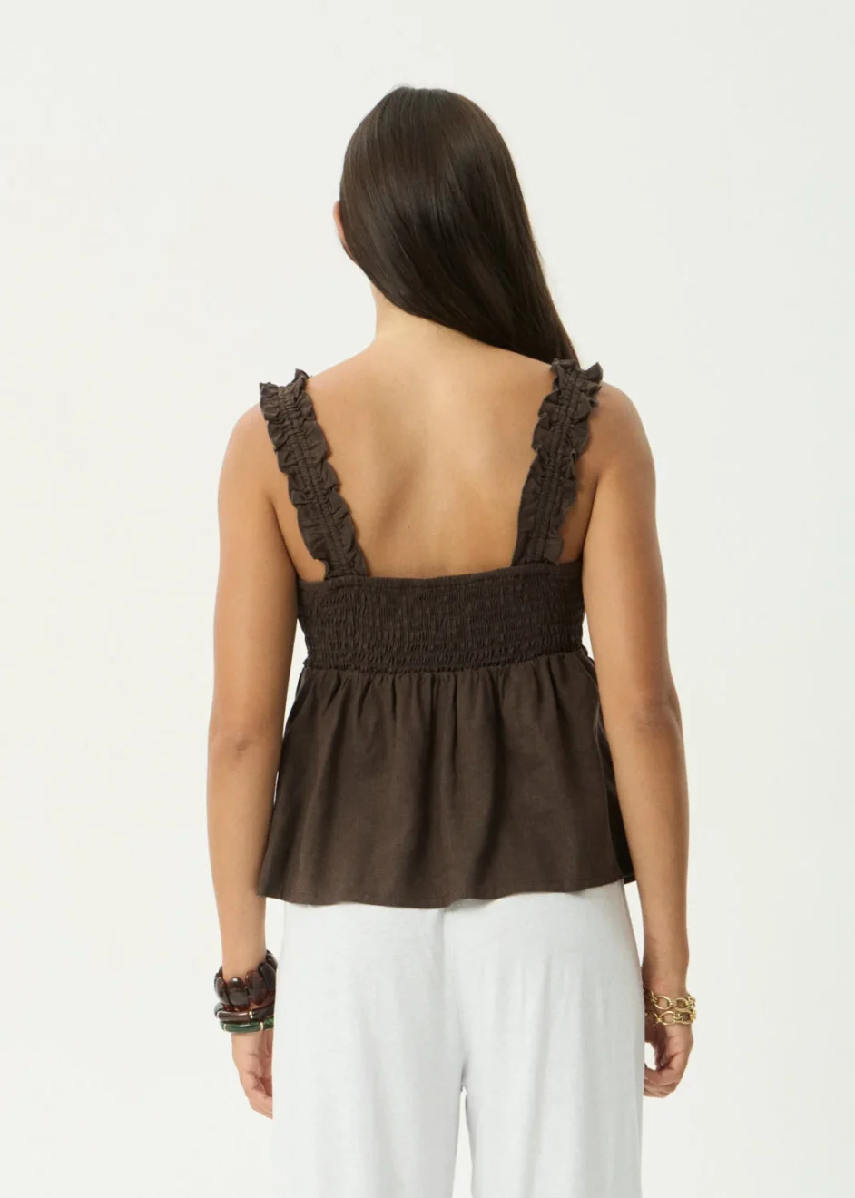 Afends Rue Hemp Top in Coffee