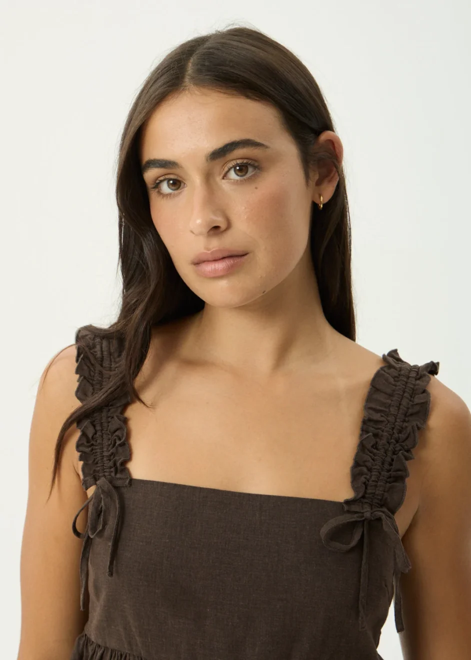 Afends Rue Hemp Top in Coffee